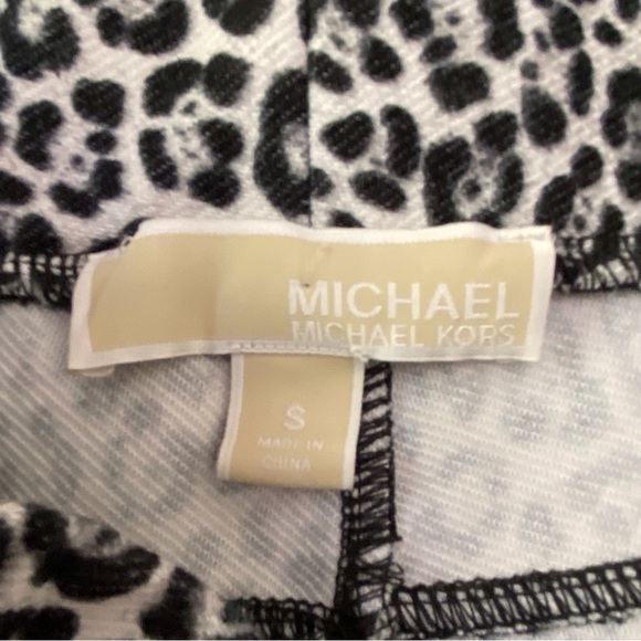 MICHAEL Kors pant leopard prints pattern small stretch back pocket pill on Small - Picture 2 of 11